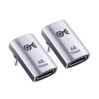 Cable Matters 2‑Pack Right Angle USB‑C Adapter – 40Gbps, 240W PD